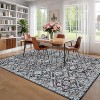 Floral Print Rugs for Living Room Bedroom Vintage Trellis Accent Rug Soft Foldable Washable Indoor Rug - 2 of 4