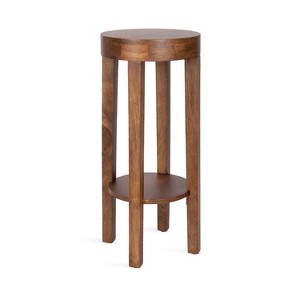 Kate and Laurel Talcott Round Wood Side Table, 12x12x28, Walnut Brown - 1 of 4