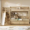 ModernLuxe Twin over Twin Bunk Bed, Wood Bed Frame with Storage Staircase, Slide and 2 Drawers - 2 of 4