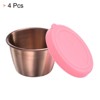 Unique Bargains Silicone Stainless Steel Portable Lightweight Food Storage Container 2.4 oz Pink - 3 of 4