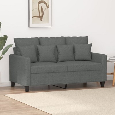vidaXL 2-Seater Sofa Dark Gray 47.2 in. Fabric