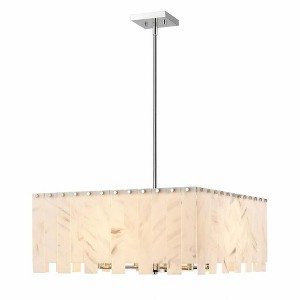 Viviana 8-Light Art Deco Pendant - Polished Nickel Steel, 26" x 12" - Dimmable & Dry Rated - 1 of 4