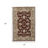 Red Tan And Ivory Oriental Hand Tufted Area Rug - 3 of 4