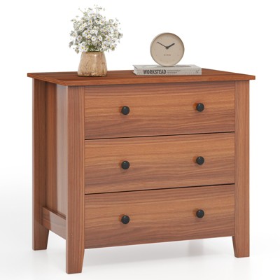 Tangkula 3-drawer Dresser w/ Convenient Handles Smooth Slide Rails Accent Table