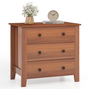 Tangkula 3-drawer Dresser w/ Convenient Handles Smooth Slide Rails Accent Table - 1 of 4