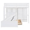 Twin Size Bunk Bed with Drawers, Wardrobe and Storage Shelves - 4 of 4