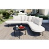 APRILSOUL Patio Half-Moon Outdoor Sofa Set & Coffee Table, 6-Person All-Weather Iron, Padded Seats,Backrest,Garden - 2 of 4