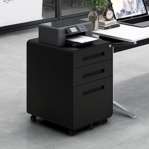 TIRAMISUBEST 3 Drawer Mobile File Cabinet Under Desk Office - Black Mobile File Cabinet - 1 of 4