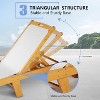 Nasitip 79" White Outdoor Chaise Lounge – Acacia Wood Adjustable Recliner with Wheels, Patio Sun Lounger for Lawn or Balcony - 4 of 4