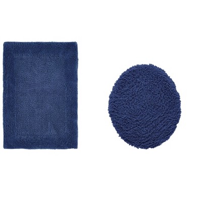 Edge Bath Rug 100% Premium Cotton Ultra-soft Water Absorbent Tufted Solid Reversible 2 Piece Bathroom Rug Set For Machine Washable Bathmat