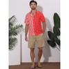 Lars Amadeus Men's Summer Stripe Polka Dots Short Sleeves Button Patchwork Hawaiian Shirt - 3 of 4