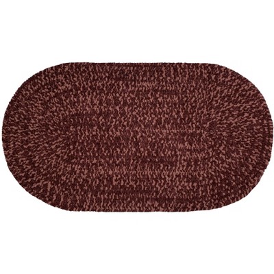 22" x 40" Chenille Tweed Collection Burgundy & Mauve Reversible Indoor Area Utility Oval Rug - Better Trends