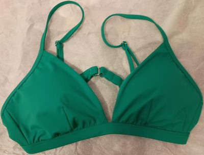 Women's Triangle Bralette Faux Wrap Halter Bikini Top - Shade & Shore™  Green M