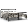 vidaXL Metal Bed Frame without Mattress with Footboard Black 76"x79.9" - 2 of 4