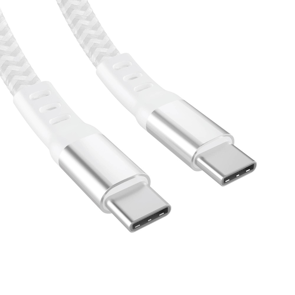 Just Wireless 6' Ultra Braided USB-C to USB-C Flat Cable - Dove
