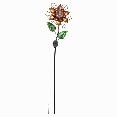 Transpac Metal 47" Multi Spring Solar Flower Garden Stake