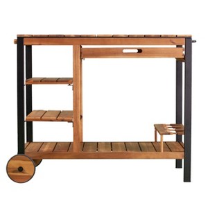 Murcott Outdoor Bar Cart - Natural - SEI - 1 of 4