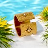 Anna-Kaci Palace Style Adjustable Chunky 18K Gold Open Ring Plated Hammered Dome Statement Jewelry - 4 of 4