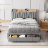 Luxury  Upholstered Bed Frame with Storage & USB Charging – No Box Spring Needed - 4 of 4