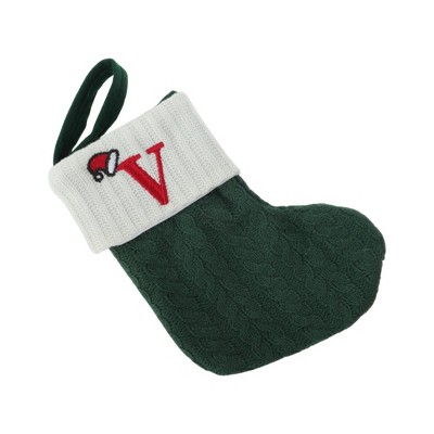 Unique Bargains Christmas Stockings Knitted Fabric Green 7.87"x5.91" 1 Pcs