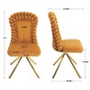GDFStudio Dillon Modern 21.06“ Velvet Upholstered Swivel Chair with Iron Tube Legs(Set of 2) - 3 of 4