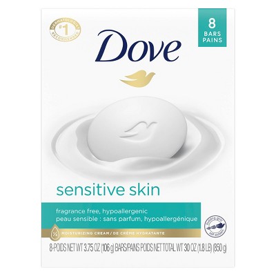 Dove Sensitive Skin Unscented Beauty Bar Soap - 8pk - 3.75oz each