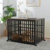 FURNIinspire Pet Crates and Houses Heavy Duty Dog Crate, Durable Versatile and Portable, with 4 Lockable Wheels, Black, 42.12"*29.52"*33.1" - 3 of 4