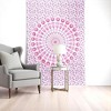 HomeRoots 80" X 56" Pink And White Mandala Cotton Hanging Tapestry - 2 of 3