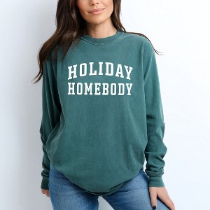 Simply Sage Market Women's Holiday Homebody Long Sleeve Garment Dyed Tee - 1 of 3