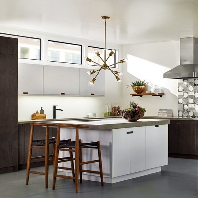 Modern Brass 30" Sputnik Chandelier with Adjustable Arms
