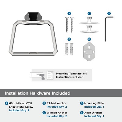 St. Vincent Chrome 5-1/2 Inch Wall Mounted Towel Ring