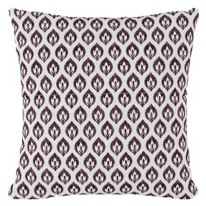 Plum Floral Throw Pillow - Skyline Furniture: Indoor Linen & Cotton, Zipper Closure, Botanical Pattern - 1 of 4