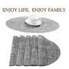 PiccoCasa Kitchen Dining Table Cross Woven Non-slip Heat-Insulation Washable Placemats Gray 18" x 12" 6 Pcs - 3 of 3