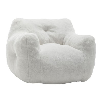 CAVINAS Plush Teddy Bean Bag Chair with Arms,BeanBag Chair with High-Density Foam,Gaming Bean Bag Chairs for Adults,Bean Bag Couch for Living Room