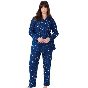 Dreams & Co. Petite Classic Flannel Pajama Set - 1 of 4