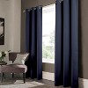 RT Designer Collection Anchorage 2 Pack Blackout Grommet Luxurious Modern Design Curtain Panel Pair 36" x 84" Navy Blue - 2 of 4