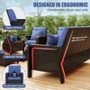 SUGOLD 3-Seat Wicker Patio Conversation Set with 2 Ottomans, Blue Cushions, Modern Outdoor Rattan Furniture for Deck & Garden - 4 of 4