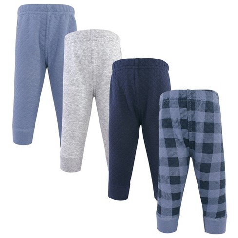 Hudson Baby Infant And Toddler Boy Quilted Jogger Pants 4pk, Navy Plaid,  12-18 Months : Target