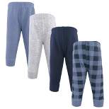 Hudson Baby Infant and Toddler Boy Quilted Jogger Pants 4pk, Navy Plaid