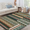 Washable Area Rugs for Hallway 2x6Ft Non Slip, Green Boho Kitchen Rug Runner Non Slip, Soft Geometric Bedroom Entryway Floor Carpet for Home - 2 of 4