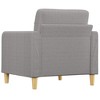 vidaXL Sofa Chair - Light Gray 1-Seater Fabric Lounge with Sturdy Plywood and Metal Frame for Home and Office Use - 4 of 4
