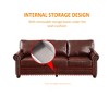 82.65" Navy Blue Faux Leather Round Arm Sofa with Storage and Silver Nailhead Trim - 4 of 4
