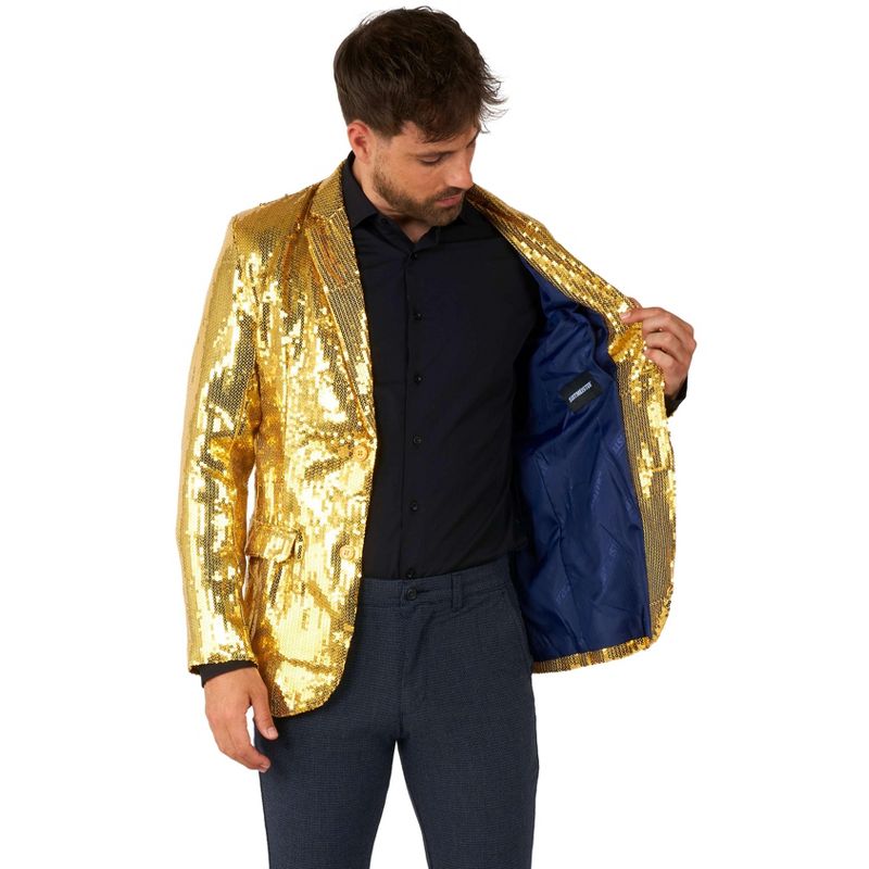 Suitmeister Men's Christmas Blazer - Sequins Gold, 4 of 5
