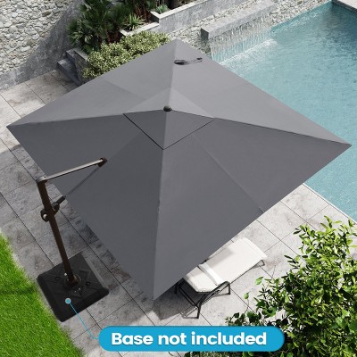 Crestlive Products 10.5FT Square Cantilever Umbrella Outdoor 360 Degree Rotation Offset Umbrella 6 Heights Adjustable Cantilever Patio Umbrella