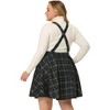 Agnes Orinda Women's Plus Size Elegant Plaid Overalls Fashionable A-Line Skirts - 4 of 4