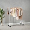 Extendable Hanging Rod Clothes Rack with Wheels Heavy-Duty Garment Rack Freestanding Clothes Rack for Hanging Clothes - 4 of 4