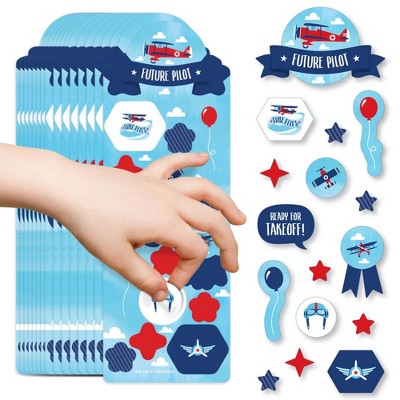 Big Dot of Happiness Taking Flight - Airplane - Vintage Plane Birthday Party Favor Kids Stickers - 16 Sheets - 256 Stickers