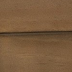 natural walnut with an upholstered headboard in performance sand eco-weave