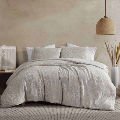Riverbrook Home King Paisley Duvet Covers Gray/White