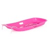 Slippery Racer Downhill Sprinter Flexible Kids Toddler Plastic Cold-Resistant  Toboggan Snow Sled with Pull Rope and Handles, Pink (2 Pack) - 2 of 4